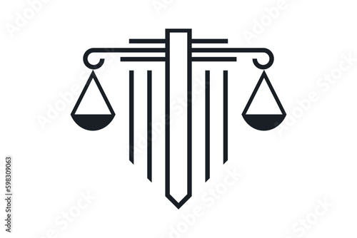 scale of justice law firm logo template