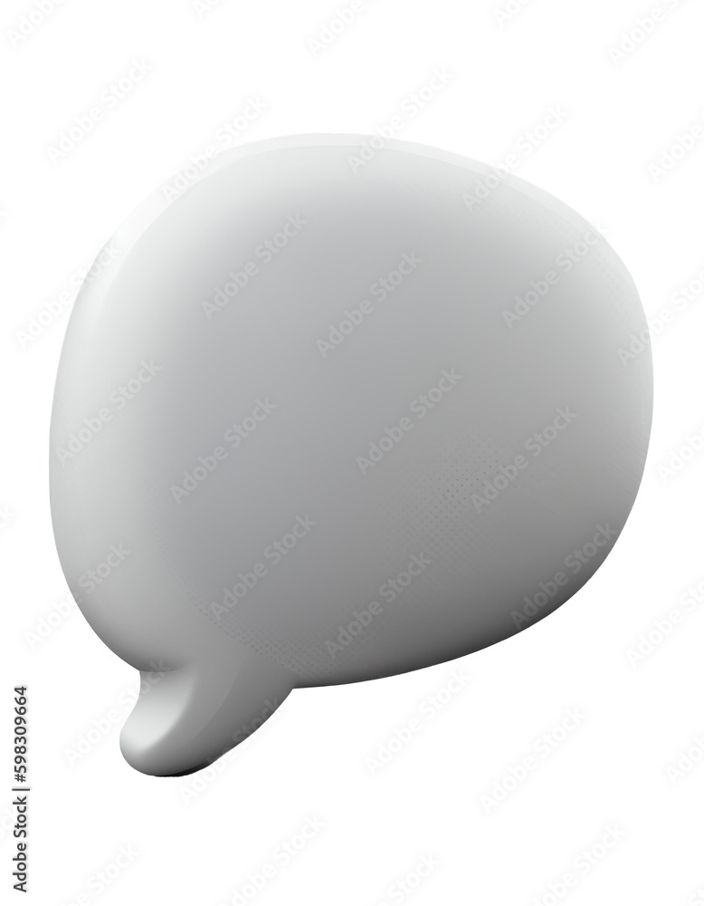 3D speech bubble icon on the transparent background, created with generative AI 3D speech bubble icon on the transparent background, created with generative AI
