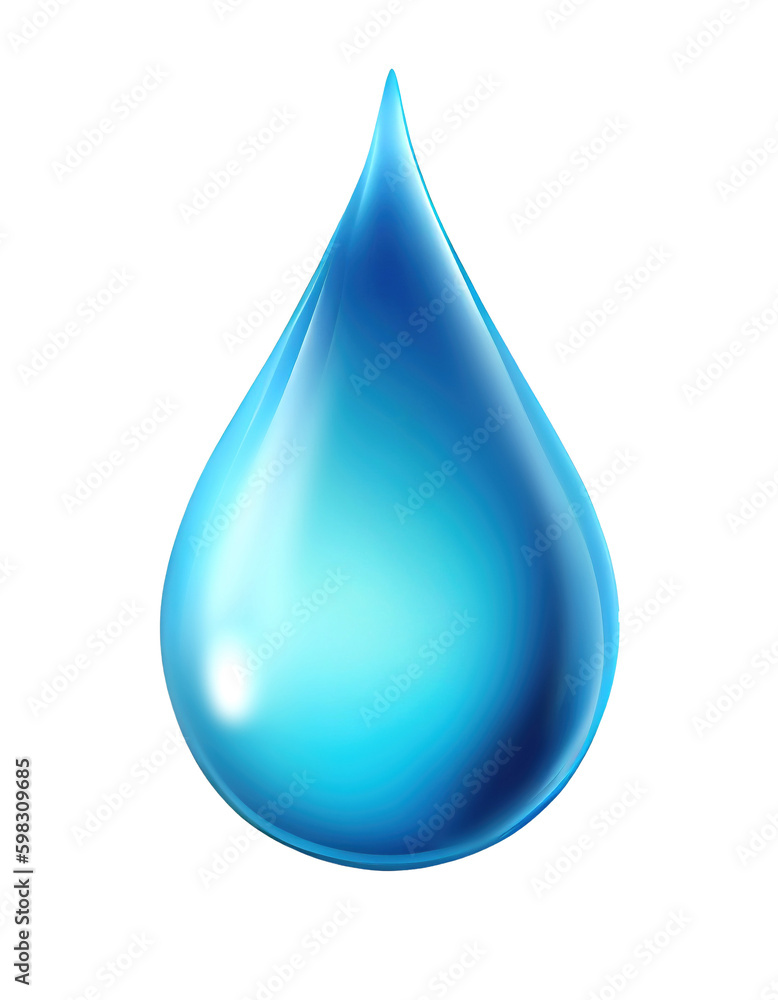 Blue water drop icon on transparent background Blue water drop icon on transparent background