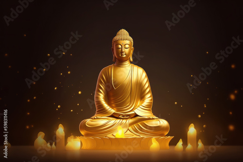 Buddha sitting on a lotus  generative AI
