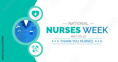 National Nurses Week background or banner design template celebrated in may