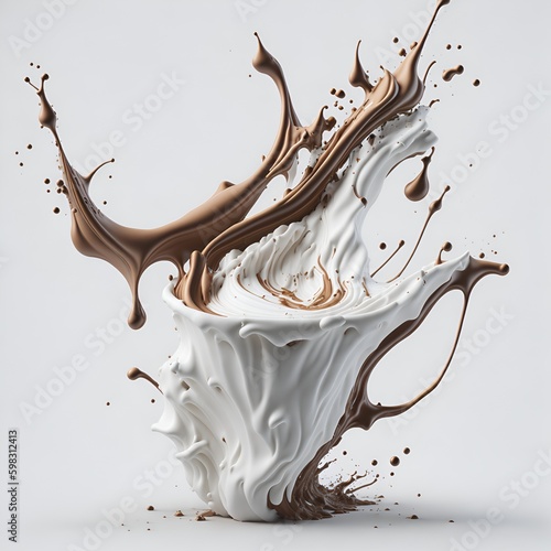 chocolate splash isolated on white background