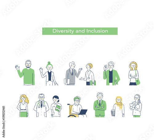 ダイバーシティ・多様性のイメージ　上半身