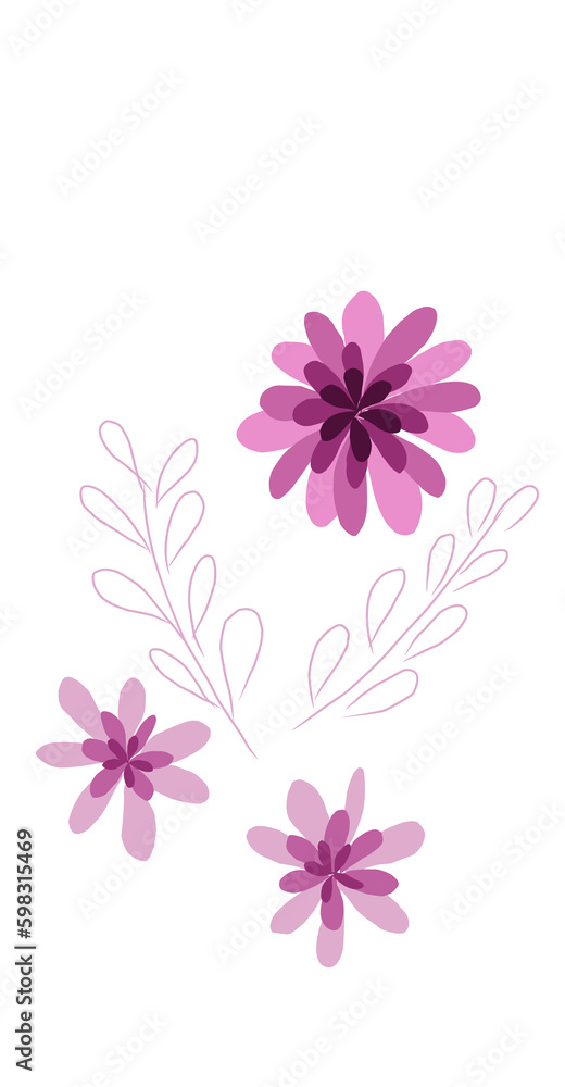 pink flower abstract floral design no background 