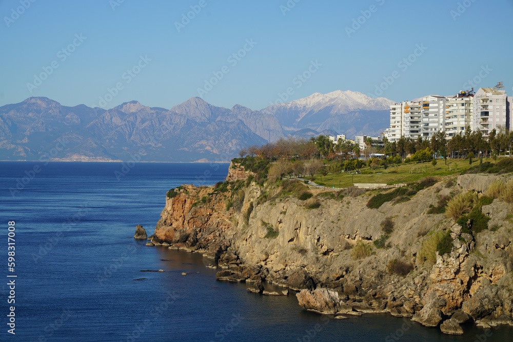 The central part of the coast within the city of Antalya, Turkey The central part of the coast within the city of Antalya, Turkey