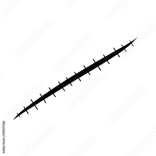 Cut suture scar icon design, stitch for wound. Vector illustration.