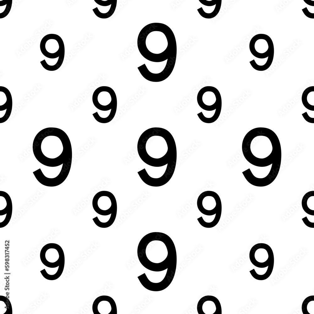 Number Nine Seamless Pattern M_2304001 Number Nine Seamless Pattern M_2304001