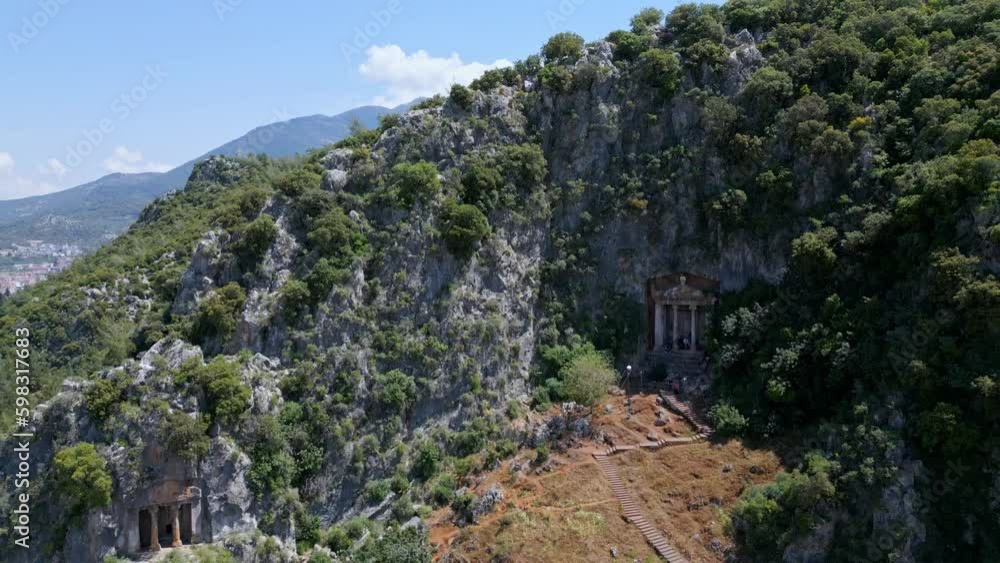 Anicent Amintas Rock Tombs Aerial View Anicent Amintas Rock Tombs Aerial View