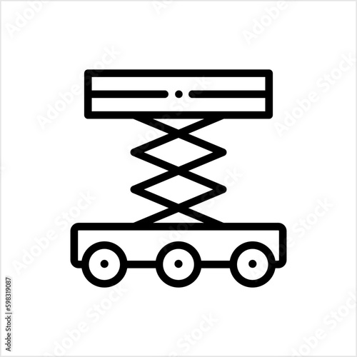 Extended Scissor Lift Platform Icon, Extension Lift