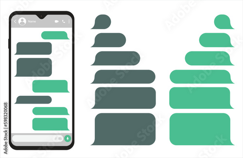 Smart Phone chatting sms template bubbles. Place your own text to the message clouds. Compose dialogues using samples bubbles.