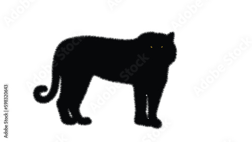 Silhouette of a tiger, flat style.Vector