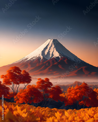 Fuji mountain, Illustration by Generative Ai © photofang