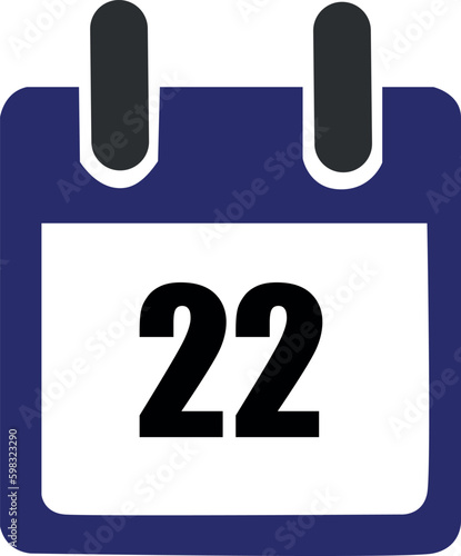 Calendar icon. Calendar design. Day of the month. Day 24nd. Day 24. 