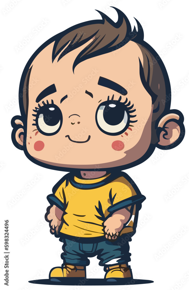 high quality vector illustration of a baby boy with a smile isolated on white background. high quality vector illustration of a baby boy with a smile isolated on white background.