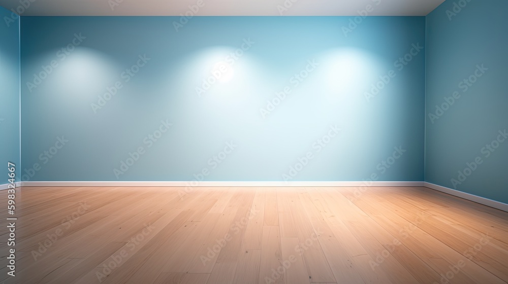 Minimalistic light blue wall in an empty room for presentation background. Elegant lighting with abstract shadows. - Generative AI Minimalistic light blue wall in an empty room for presentation background. Elegant lighting with abstract shadows. - Generative AI