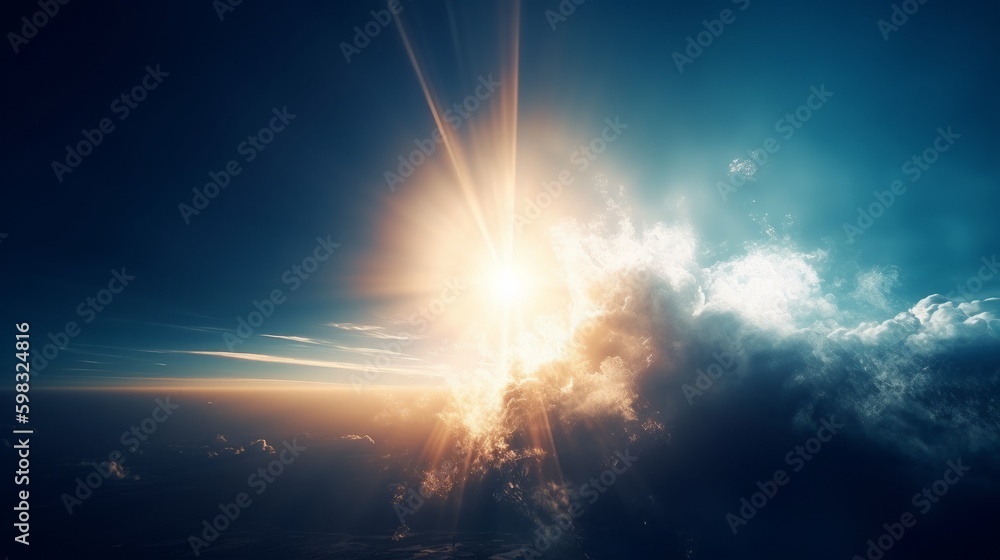 高高度から見える太陽：AI作品
