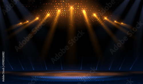 Photo Blue and yellow light rays background