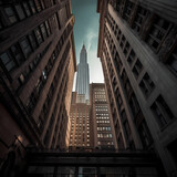 Wallstreet Finanzsektor Bankenviertel in New York, Tokio, Frankfurt, Hong Kong, kreiert durch generative KI