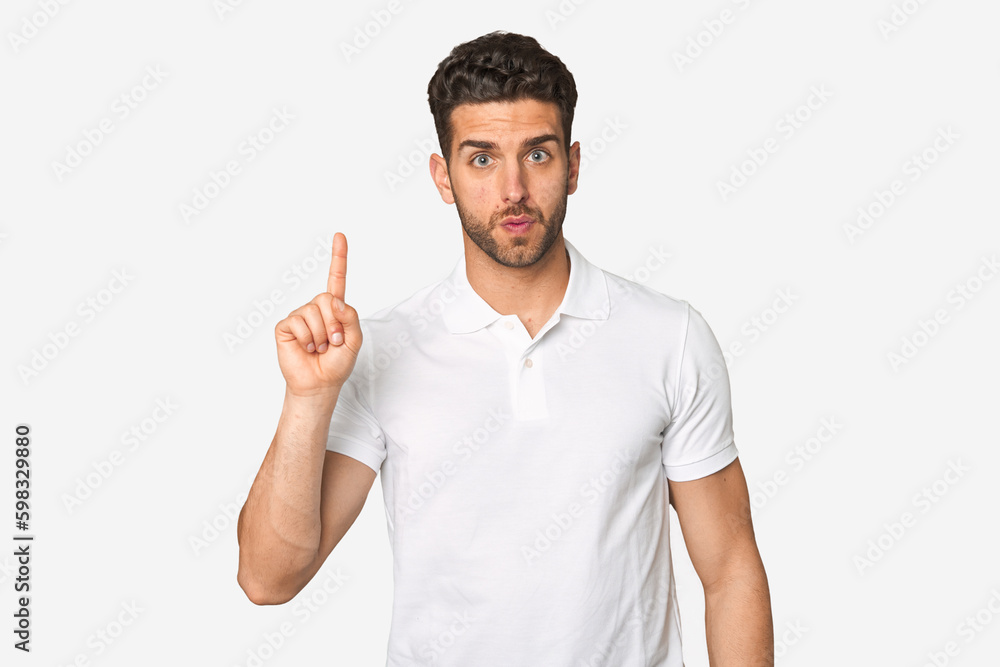 Young handsome man isolated having some great idea, concept of creativity. Young handsome man isolated having some great idea, concept of creativity.