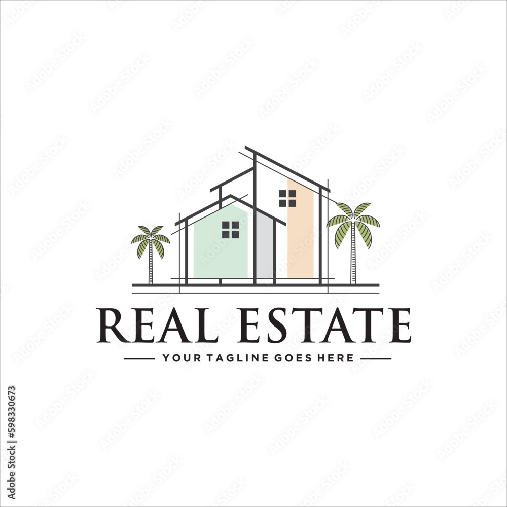 Real Estate Logo Design Vector Image
