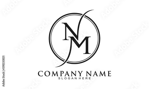 Letter NM alphabet luxury vector logo