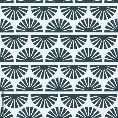 Seamless pattern with abstract shapes in blue and green. Colorful vector illustration.