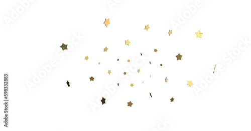 XMAS Stars - stars. Confetti celebration  Falling golden abstract decoration for party  birthday celebrate   PNG transparent 