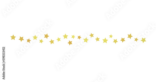 XMAS stars. Confetti celebration  Falling golden abstract decoration for party  birthday celebrate   PNG transparent 