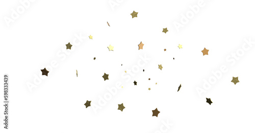 XMAS Stars - stars. Confetti celebration, Falling golden abstract decoration for party, birthday celebrate, (PNG transparent)