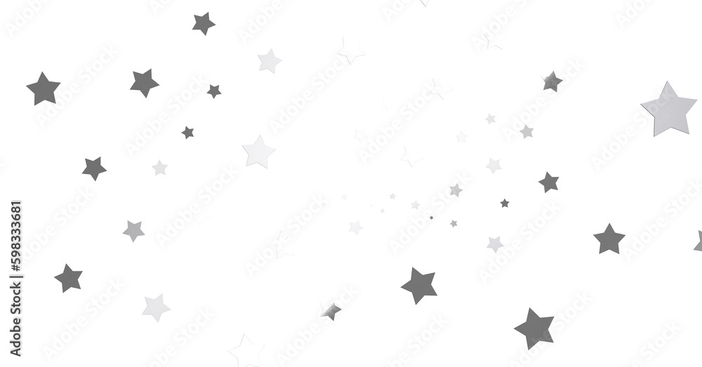 Obraz premium Group of silver stars isolated on white background. - png transparent