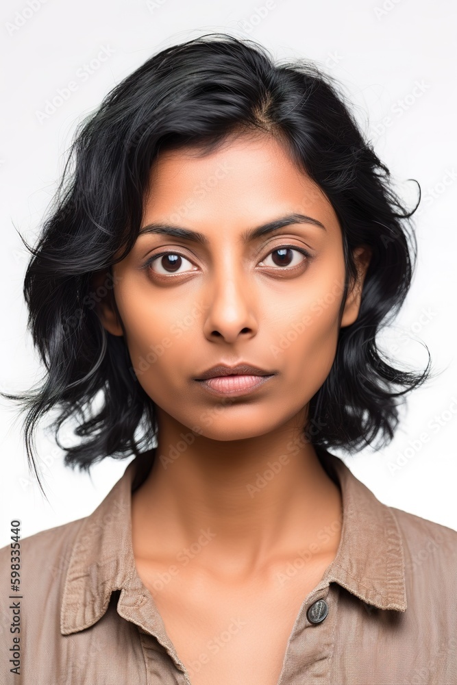 Naklejka premium Head shot portrait Indian head shot portrait. Generative AI vertical shot