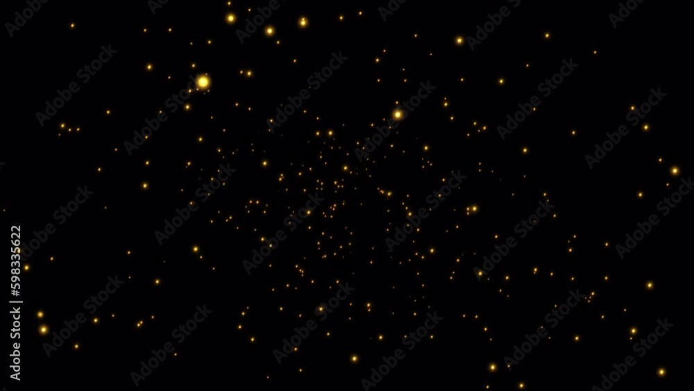Seamless loop of glowing flicker orange particles stars animation on black background flow to front.Effect loop with galaxy sky particles twinkling light Seamless loop of glowing flicker orange particles stars animation on black background flow to front.Effect loop with galaxy sky particles twinkling light