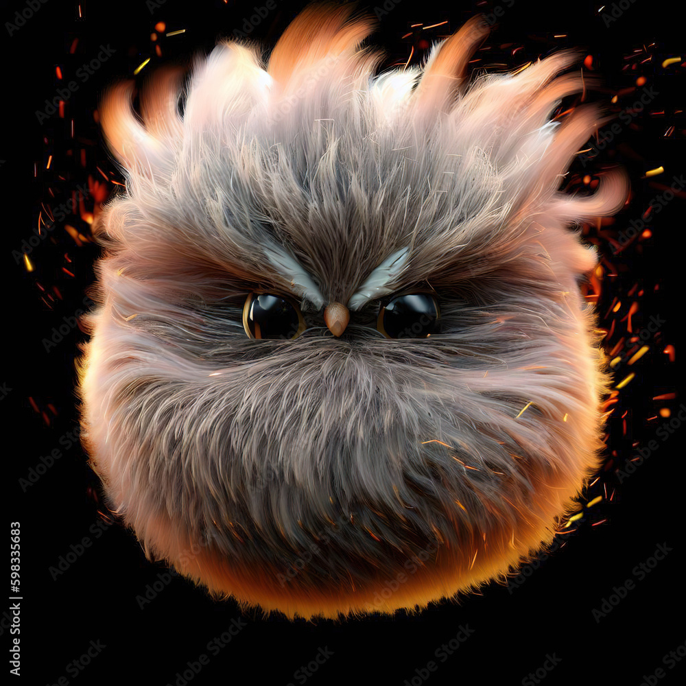 bird head placed in a ring of fire.with Generative AI technology bird head placed in a ring of fire.with Generative AI technology