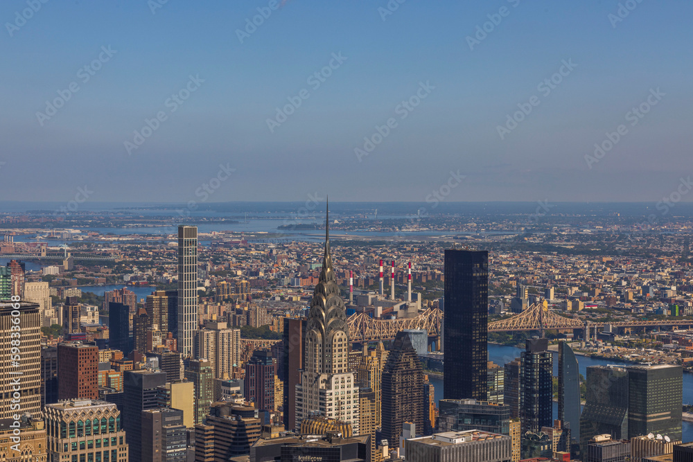 Beautiful aerial view of Manhattan skyscrapers against backdrop of landscape of Hudson River. New York, USA. Beautiful aerial view of Manhattan skyscrapers against backdrop of landscape of Hudson River. New York, USA.
