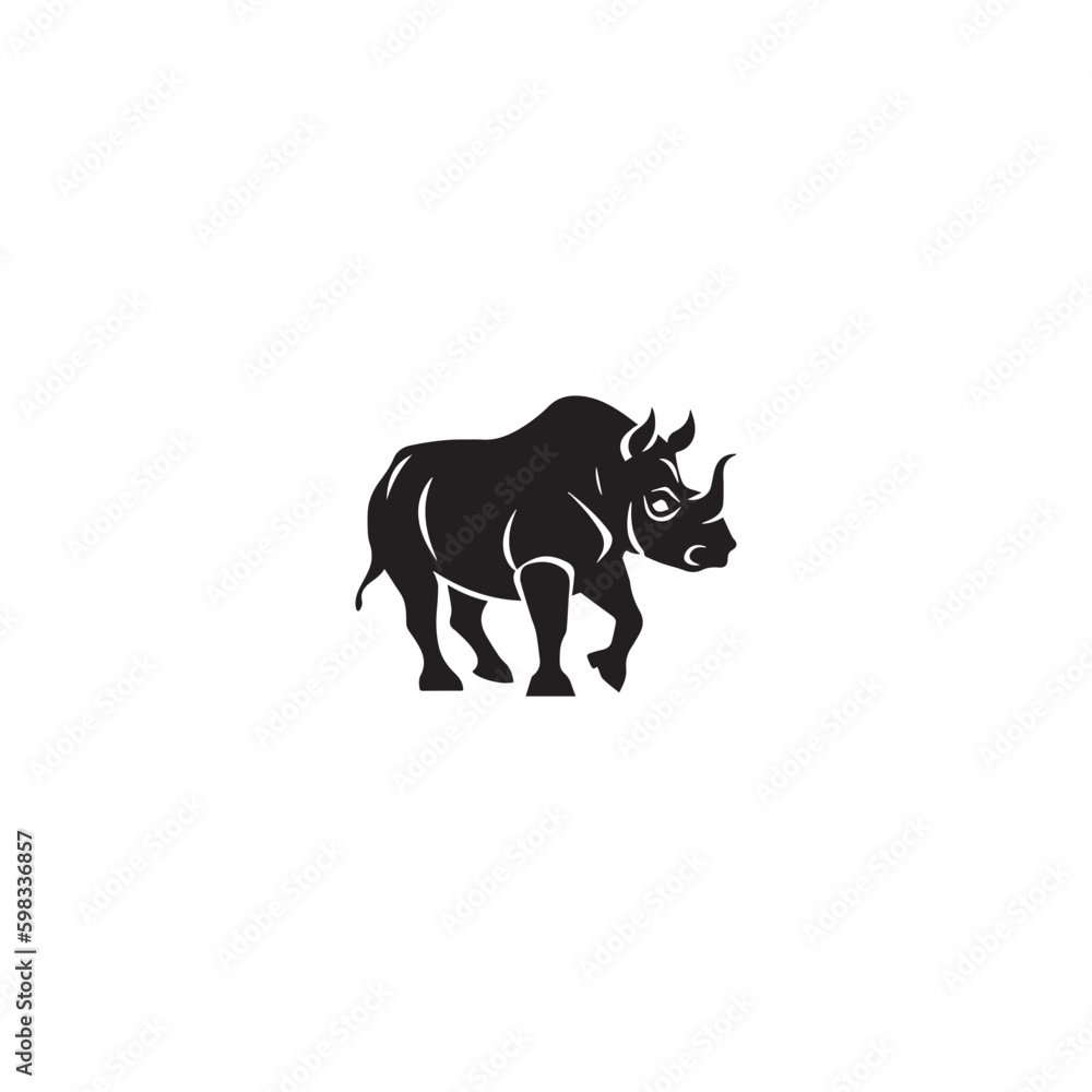 Vector illustration of a silhouette of a rhino Vector illustration of a silhouette of a rhino