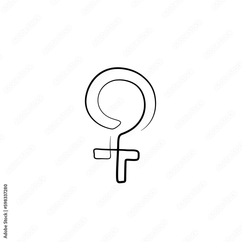 Female Gender symbol vector. Symbols of feminism and female solidarity and friendship. The struggle for equality. Women are power. Female Gender symbol vector. Symbols of feminism and female solidarity and friendship. The struggle for equality. Women are power.