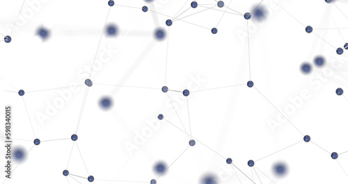 Big data visualization. Network connection structure with chaotic distribution of points and lines. 3D rendering.