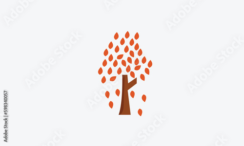Autumn tree vector logo design