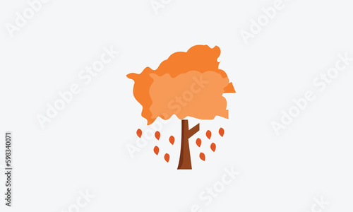 Autumn tree vector logo design