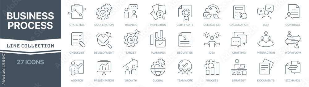 custom made wallpaper toronto digitalBusiness process linear signed icon collection. Signed thin line icons collection. Set of business process simple outline icons