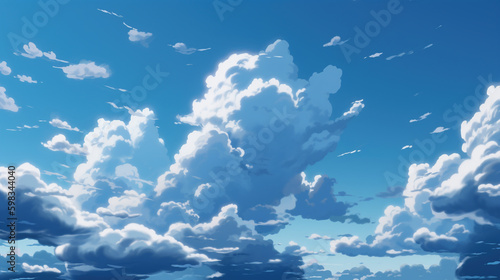 夏の青空と星のファンタジー雲背景