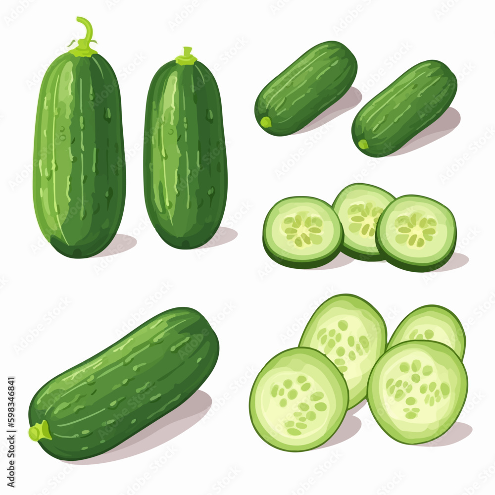 A collection of cucumber vector graphics for your summer-themed designs. A collection of cucumber vector graphics for your summer-themed designs.