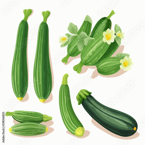 Vector graphic of a Courgette with a label and ribbon