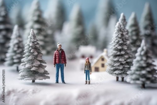 Miniature Christmas Models, gifts, Generative AI