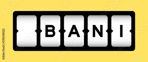 Black color in word BANI (Brittle, Anxious, Non-linear and Incomprehensible) on slot banner with yellow color background