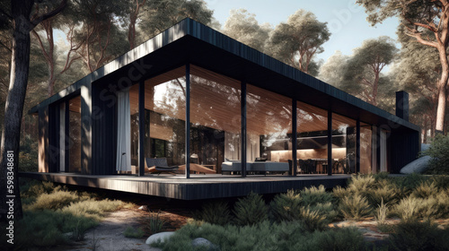 Ultramodern forest cabin wi...