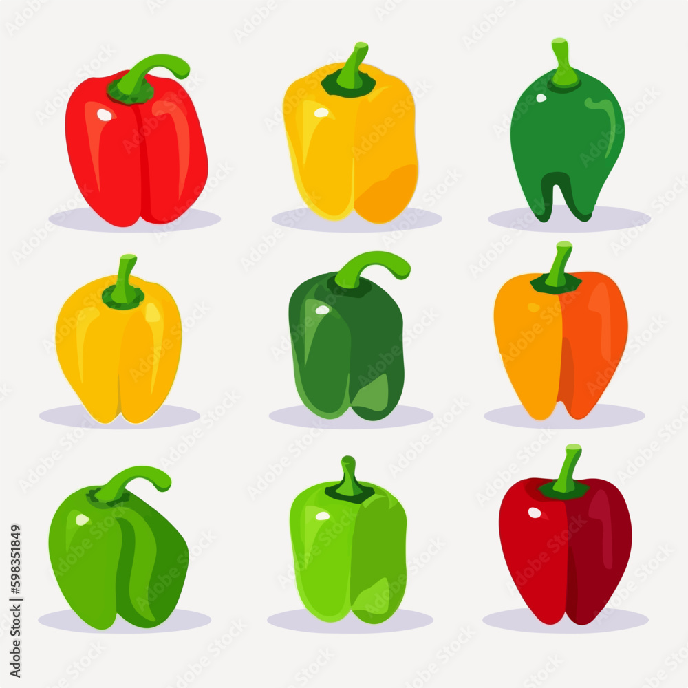 A series of eye-catching pepper illustrations made using Adobe Illustrator. A series of eye-catching pepper illustrations made using Adobe Illustrator.