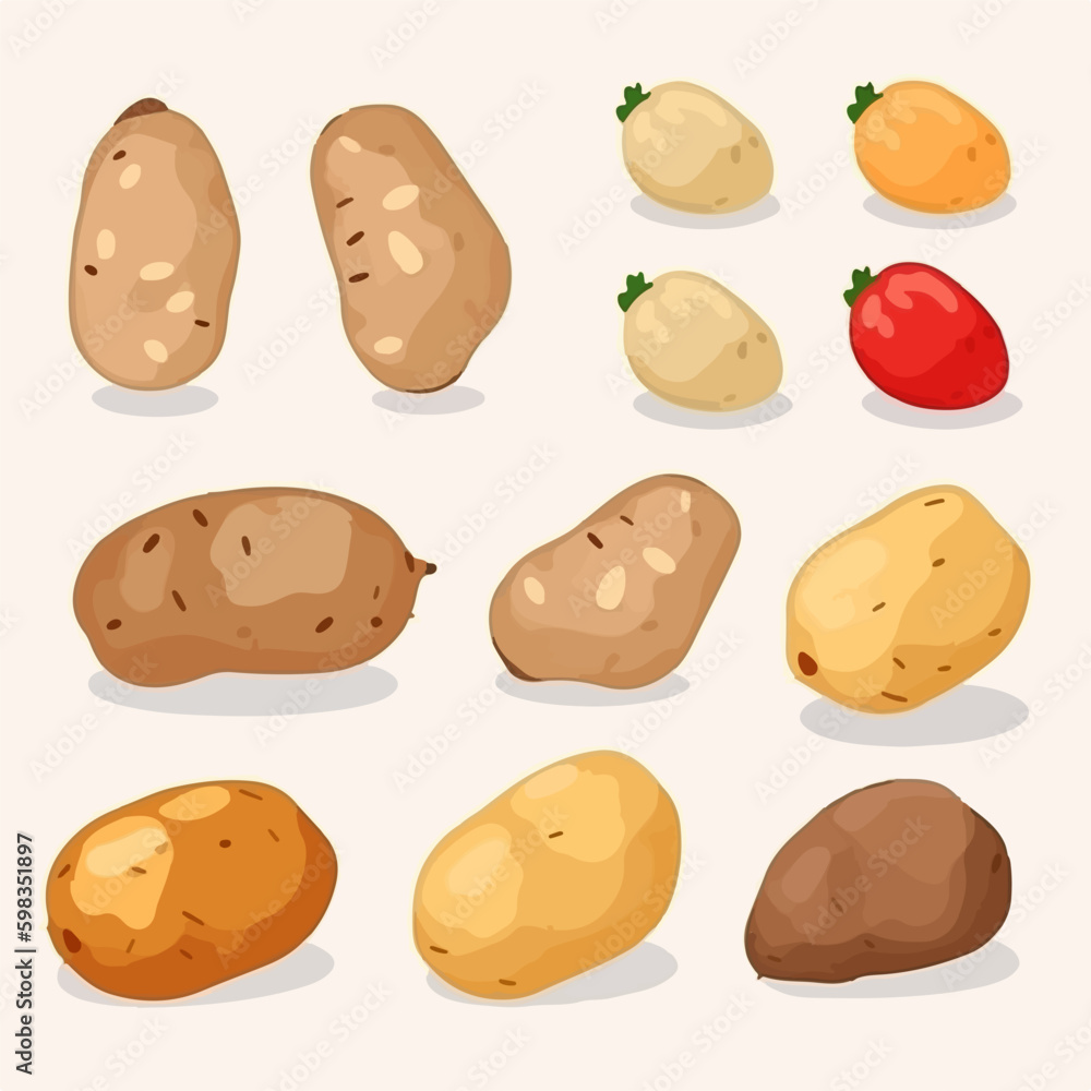 Pack of potato stickers in a glossy finish for a polished look. Pack of potato stickers in a glossy finish for a polished look.