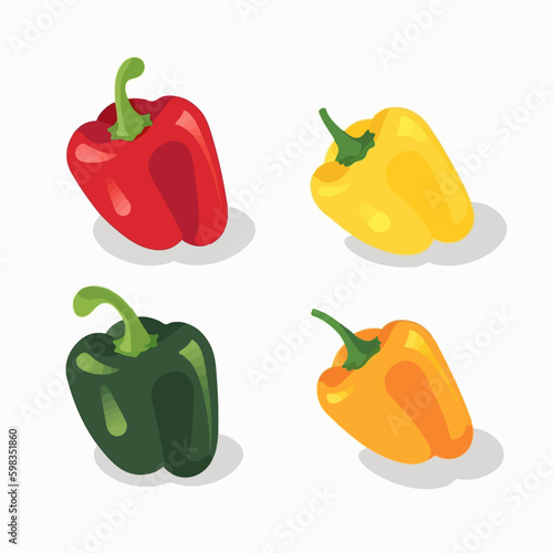 A series of expressive pepper illustrations created using Adobe Illustrator.