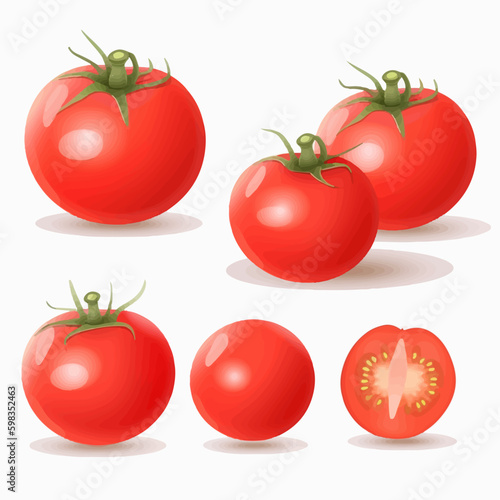 Collection of vector illustrations capturing the essence of farm-fresh tomatoes.